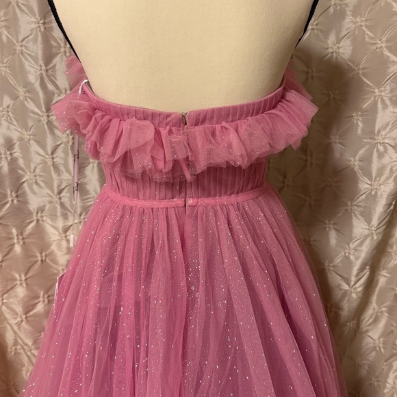 MAC DUGGAL Strapless Glitter Tulle Gown Sparkle Maxi Dress Pink Formal prom - Picture 8 of 17